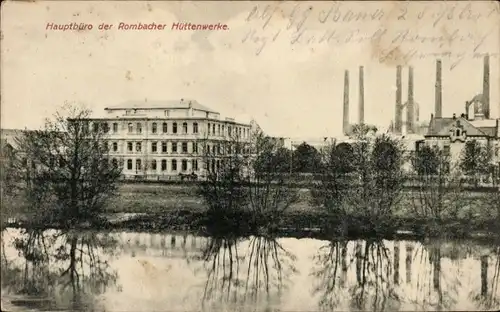 Ak Rombas Rombach Lothringen Moselle, Rombacher Hüttenwerke, Hauptbüro
