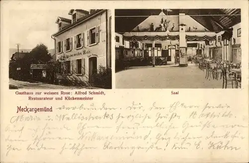 Ak Neckargemünd am Neckar, Gasthaus zur weißen Rose, Saal