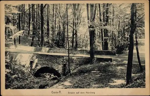 Ak Gera in Thüringen, Brücke auf dem Hainberg