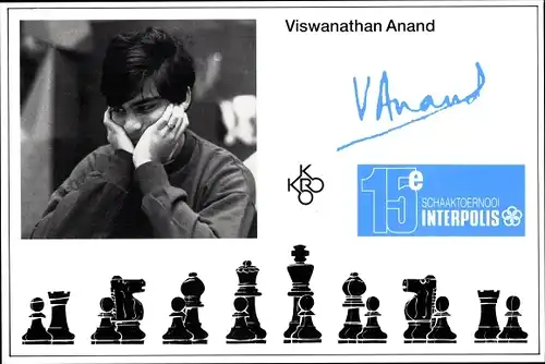 Ak Viswanathan Anand, Schachspieler, Spielfiguren, Autogramm