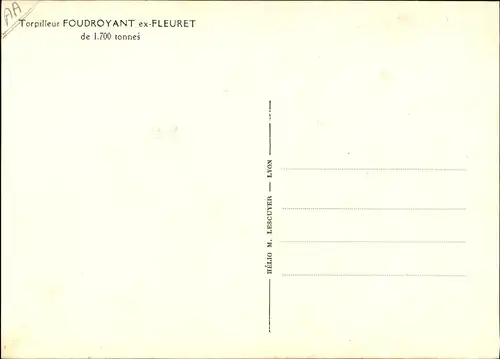 Ak Französisches Kriegsschiff Foudroyant ex Fleuret