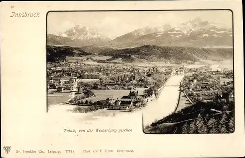 Ak Innsbruck in Tirol, Totalansicht von der Weiherburg aus