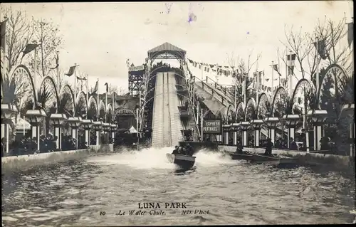 Ak Paris XVI Passy, Luna Park, Le Water Chute