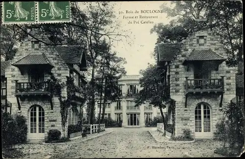 Ak Paris XVI Passy, Bois de Boulogne, Bauernhof und Restaurant du Pre-Catelan