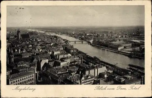 Ak Magdeburg an der Elbe, Blick vom Dom, Gesamtansicht