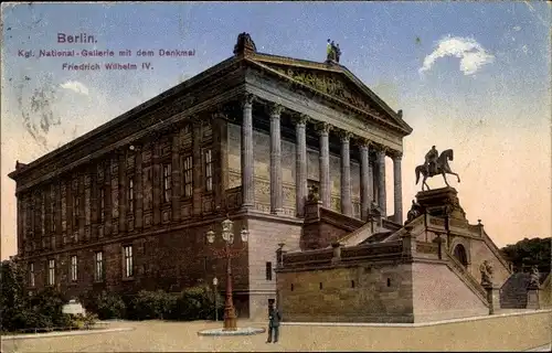 Ak Berlin Mitte, Königliche Nationalgalerie, Denkmal Friedrich Wilhelm IV