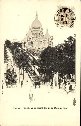 Ak Paris XVIII Montmartre, Basilika Sacré-Coeur