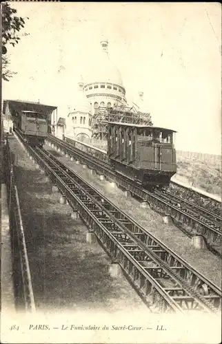 Ak Paris XVIII Montmartre, Standseilbahn Sacre Coeur, Standseilbahn