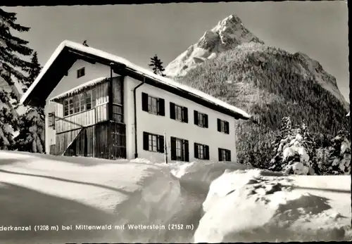 Ak Mittenwald in Oberbayern, Ederkanzel mit Wetterstein