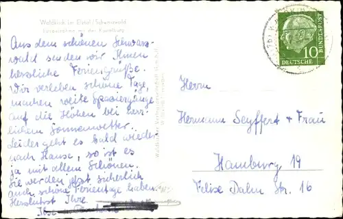 Ak Waldkirch im Elztal Breisgau Schwarzwald, Luftaufnahme mit der Kostelburg