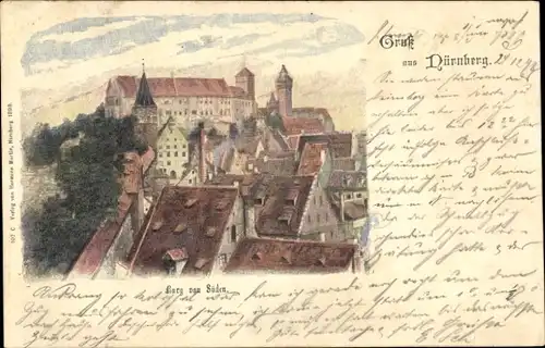 Ak Nürnberg in Mittelfranken, Burg von Süden