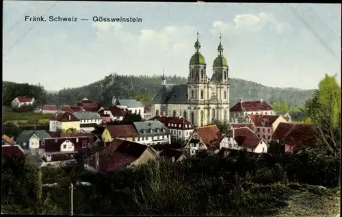 Ak Gößweinstein in Oberfranken, Teilansicht, Kirche