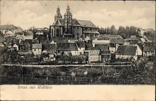 Ak Walldürn im Odenwald Baden, Teilansicht, Kirche