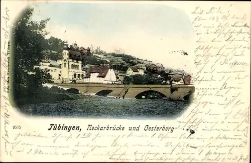 Ak Tübingen am Neckar, Neckarbrücke, Österberg