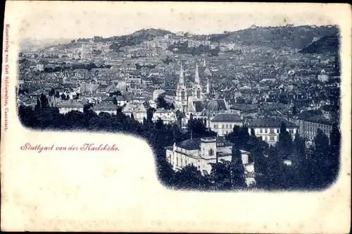 Ak Stuttgart in Württemberg, Blick von der Karlshöhe