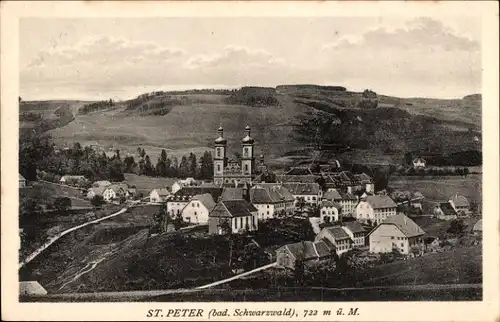 Ak St Peter im Hochschwarzwald, Kirche, Panorama