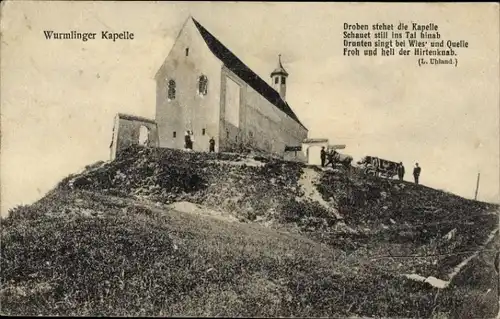 Ak Wurmlingen Rottenburg am Neckar, Wurmlinger Kapelle, Sankt Remigius Kapelle, Gedicht