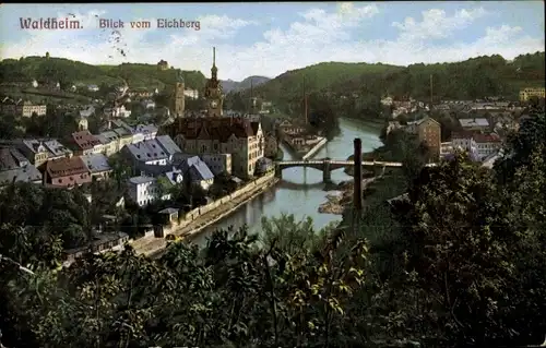 Ak Waldheim in Mittelsachsen, Blick vom Eichberg auf die Stadt