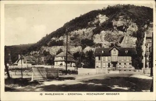 Ak Kronthal Marlenheim Elsass Bas Rhin, Straßenpartie, Restaurant Messner