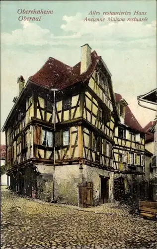 Ak Obernai Oberehnheim Elsass Bas Rhin, altes restauriertes Haus