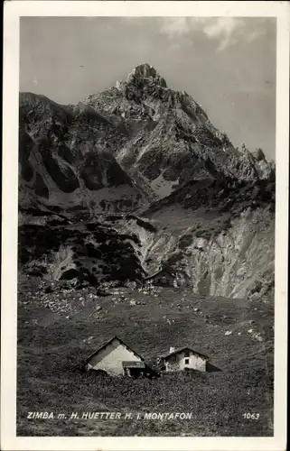 Ak Montafon Vorarlberg, Zimba, Hütten