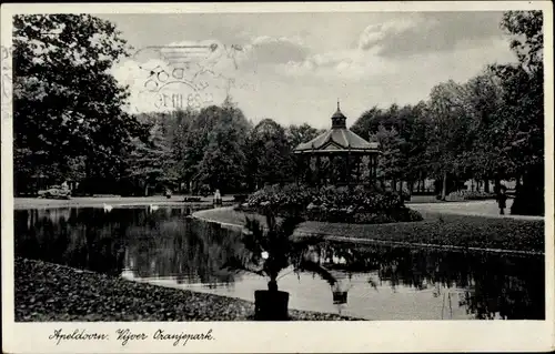 Ak Apeldoorn Gelderland, Vijver Oranjepark