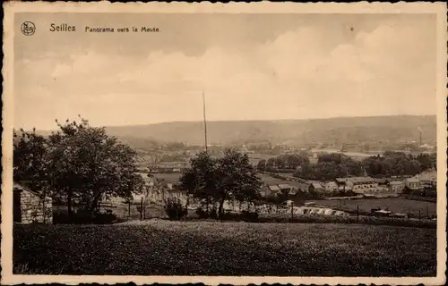 Ak Seilles Meurthe et Moselle, Panorama vers la Meuse