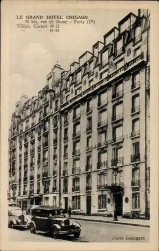 Ak Paris, Grand Hotel Chicago, rue de Rome, Preisliste