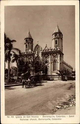 Ak Barranquilla Kolumbien, Iglesia de San Nicolás