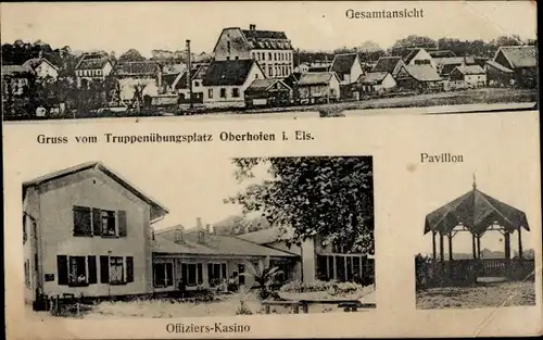 Ak Oberhoffen sur Moder Oberhofen Elsass Bas Rhin, Truppenübungsplatz, Offiziers-Kasino, Pavillon