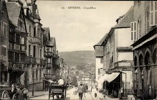 Ak Saverne Zabern Elsass Bas Rhin, Hauptstraße