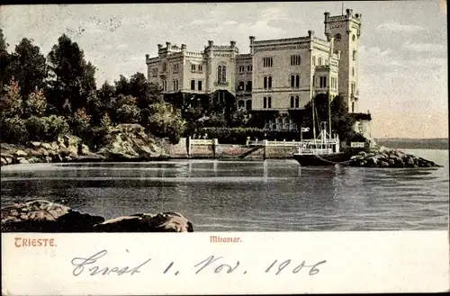 Ak Triest Trieste Friuli Venezia Giulia, Schloss Miramar