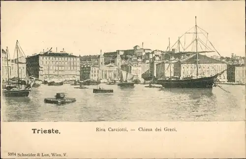 Ak Triest Trieste Friuli Venezia Giulia, Riva Carciotti, Chiesa dei Greci