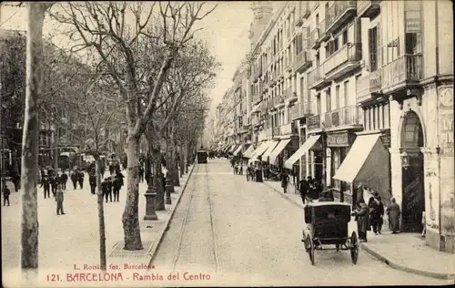 Ak Barcelona Katalonien Spanien, Rambla del Centro