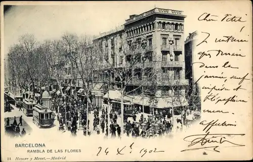 Ak Barcelona Katalonien Spanien, Rambla de las Flores