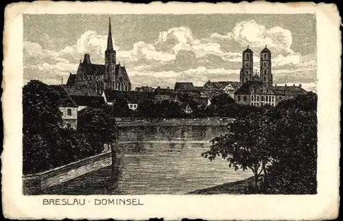 Ak Wrocław Breslau Schlesien, Dominsel, Kreuzkirche