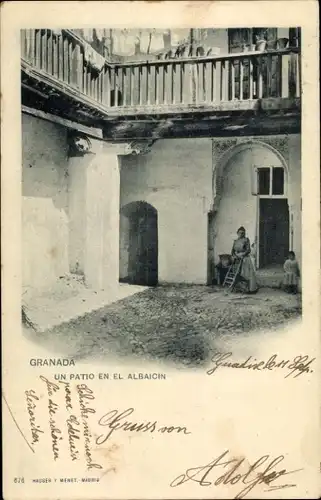 AK Granada Andalusien Spanien, Eine Terrasse im Albaicin