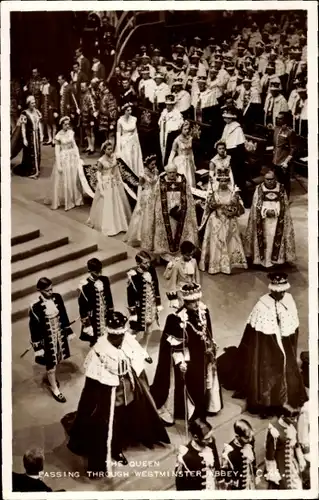 Ak London, Königin Elisabeth II. von England, Queen Elizabeth II. Westminster, Coronation 1953