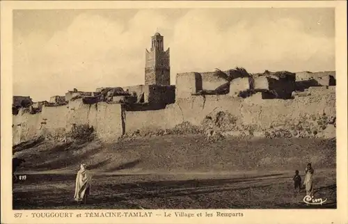 Ak Touggourt Algerien, Village, les Remparts