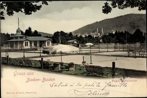 Ak Baden Baden am Schwarzwald, Lawn Tennisplatz