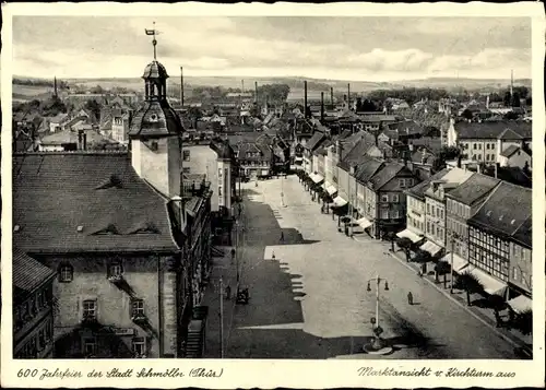 Ak Schmölln in Thüringen, Marktansicht vom Kirchturm aus, 600 Jahrfeier der Stadt