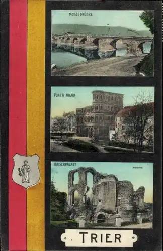 Ak Trier an der Mosel, Moselbrücke, Porta Nigra, Kaiserpalast, Ruine