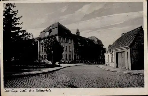 Ak Drawsko Pomorskie Dramburg Pommern, Stadtschule und Mittelschule