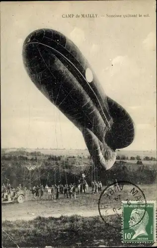 Ak Mailly le Camp Aube, Camp de Mailly, Wurst verlässt den Boden