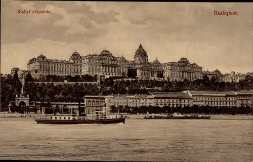 Ak Budapest Ungarn, Kiralyi var, Königliche Burg, Schiff