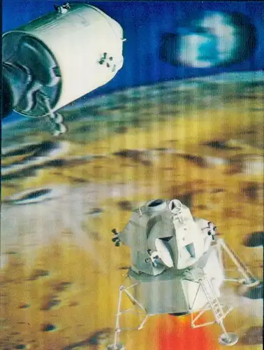 3D Ak Mondlandefähre, Adler, Mondlandung