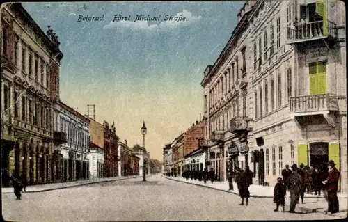 Ak Beograd Belgrad Serbien, Fürst Michael Straße