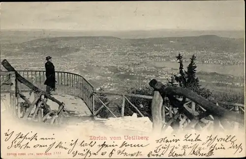 Ak Stadt Zürich Schweiz, Blick vom Uetliberg