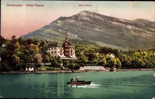 Ak Hertenstein Weggis Kanton Luzern, Hotel Pilatus, Rigi