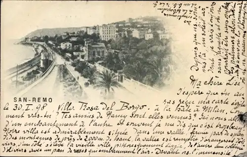 Ak San Remo Ligurien, Teilansicht, Promenade